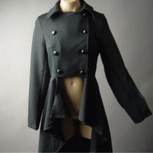 Black Military Steampunk Jacket, Tailcoat  NEW